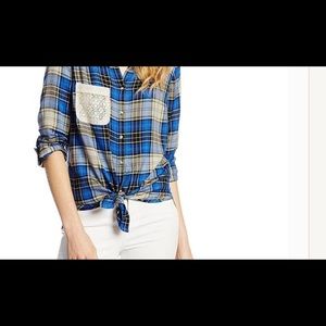 Lucky Brand Blue Plaid Shirt